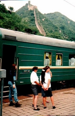 Achter de trein de Chinese Muur
